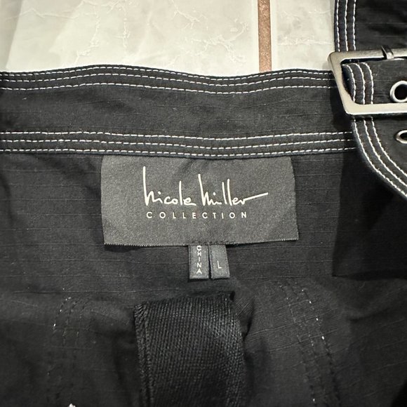 Nicole Miller Y2K Grunge 2 Piece Set Crop Top Size Large and Pants Size Small - Picture 10 of 14